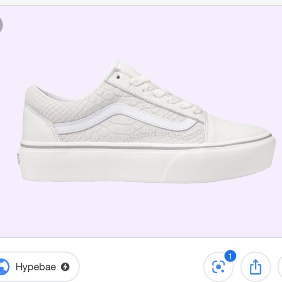 white snakeskin platform vans